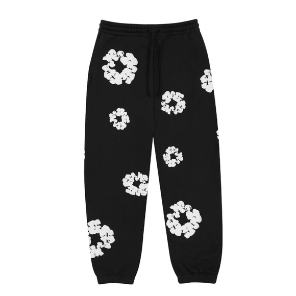 NWOT black cotton wreath sweatpants - Picture 1 of 7